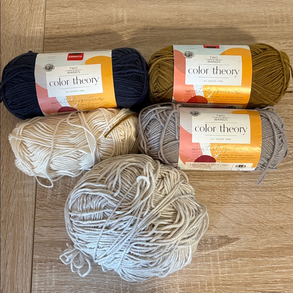 Lion Brand Color Theory YARN bundle 3 new with tags and two partial skeins